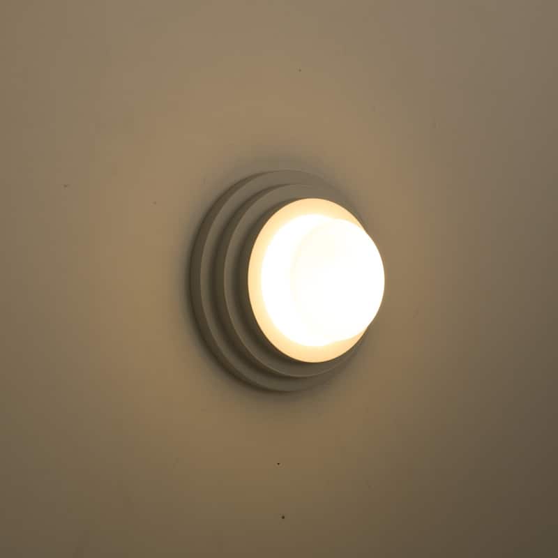 11.8" W Modern Minimalist White Cake-Shaped Tiered Milk Glass Shade Wall Light/Flush Mount Ceiling Light for Bedroom, Hallway