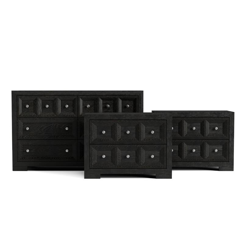 Furniture of America Durem Modern Solid Wood 3-Piece Bedroom Storage Set