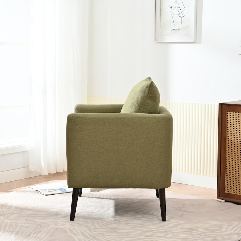 Upholstered Arm Chair With Solid Wood Legs