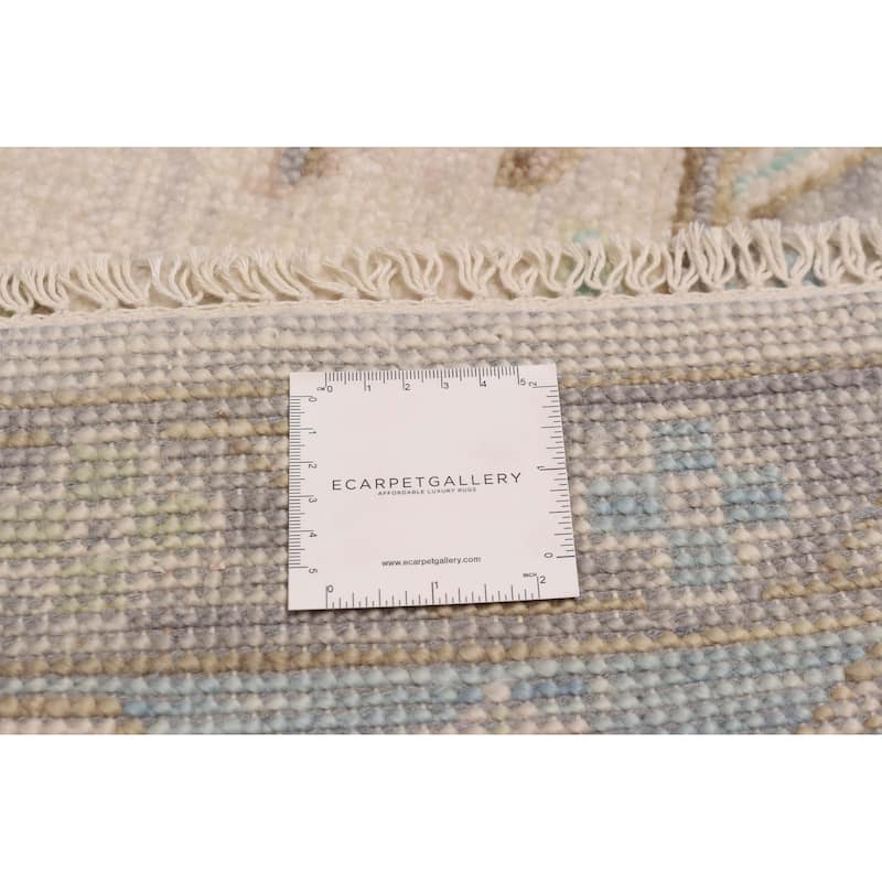 ECARPETGALLERY Hand-knotted Modern Oushak Ivory Wool Rug - 8' 2" x 9' 11"