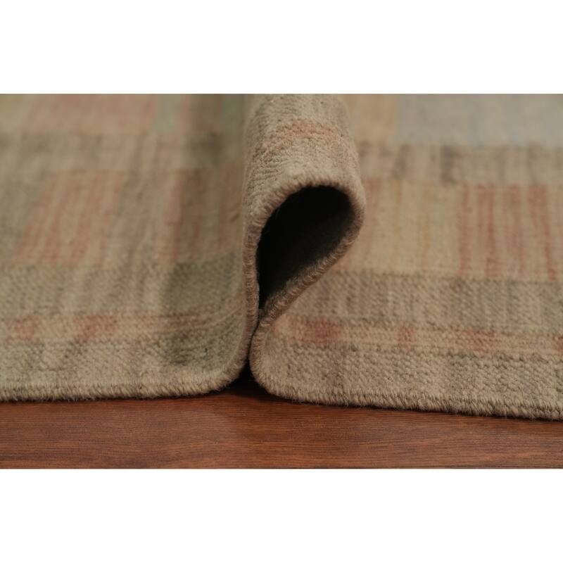 Hand Woven Oriental 100% Wool Carpet Southwestern Geometric Multi-Colored Kilim Area Rug - 8' 2'' X 5' 4''