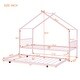 preview thumbnail 19 of 45, Metal Adorable House Twin Size House Bed with Twin Size Trundle Bed,Kids and Baby