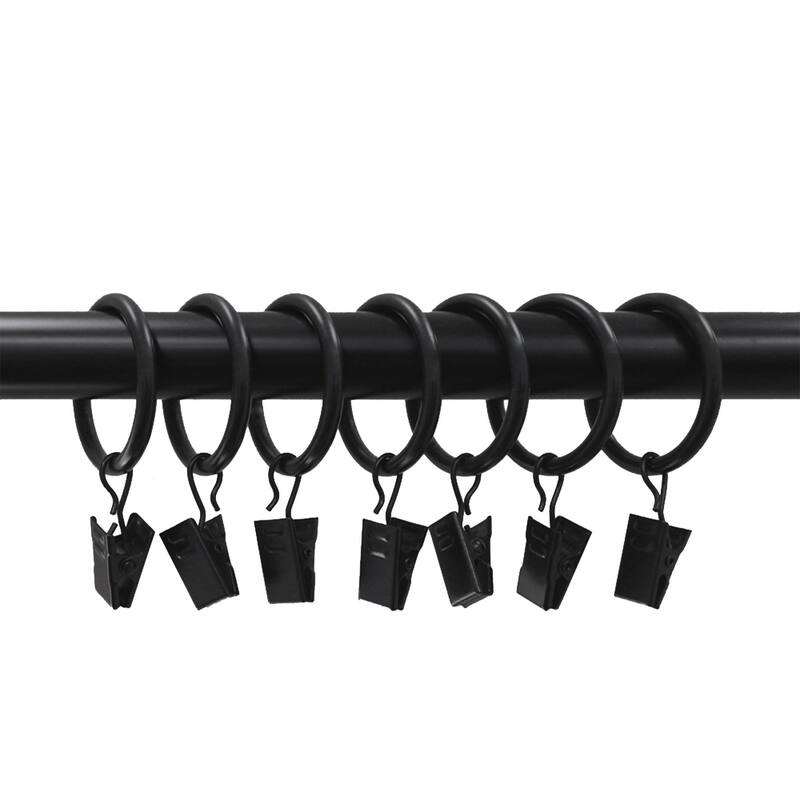 Lumi Home Furnishings 1-1/2 in. Clip Rings For 1 in. Curtain Rods(10-Pack)