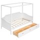 preview thumbnail 10 of 26, Twin Size Wooden Canopy Kids Daybed with Large 3-in-1 Storage Drawer, Sturdy Pine Wood Frame, Easy Assembly for Bedroom, White