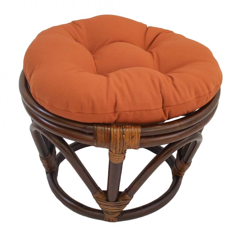 18-inch Round Twill Footstool/Ottoman Cushion (Cushion Only) - 18 x 18 - Spice
