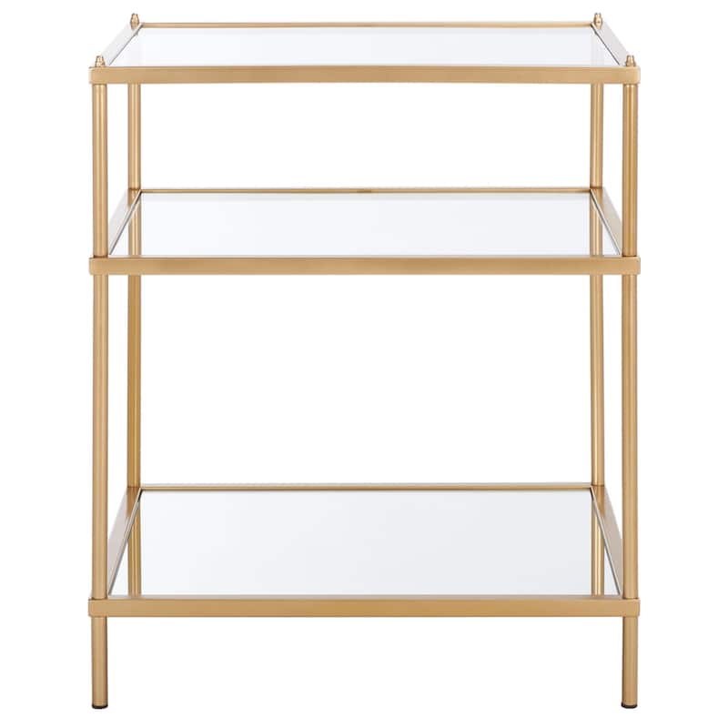 SAFAVIEH Vida 3-Tier Accent Table - 22" W x 18" D x 27" H - 22Wx18Dx27H - Gold
