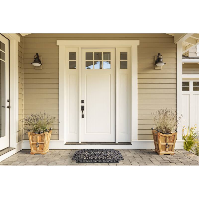 J & M Home Fashions 18" X 30" Natural Rubber Wrought Iron Floor Mat