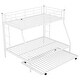 preview thumbnail 5 of 7, Twin over Full Bed Bunk Bed with Twin Size Trundlle, Two-Side Ladders,White