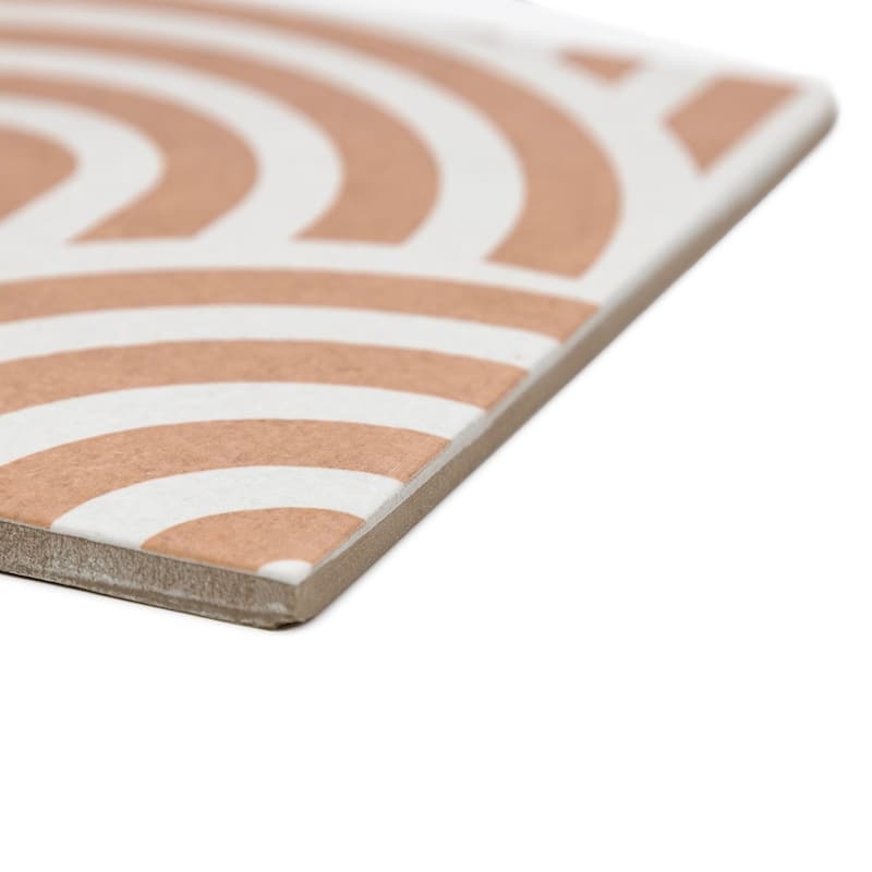 Verity Waves 8x8 Matte Porcelain Encaustic Tile - Floor, Wall, Backsplash