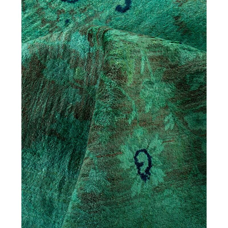 Overdyed One-of-a-Kind Hand-Knotted Area Rug - Green - 6' 2" x 8' 10"