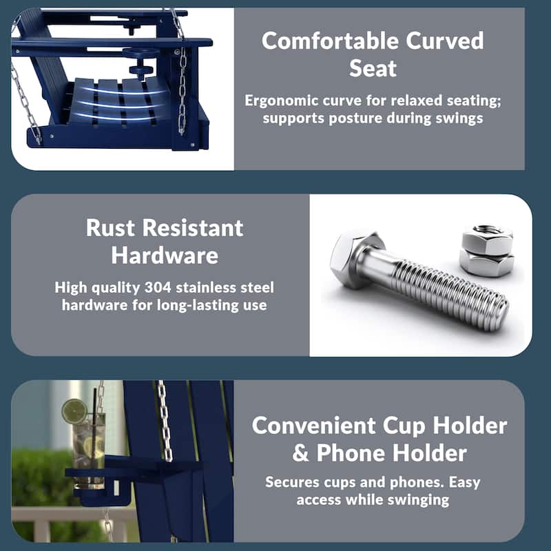 Hanniford Poly Adirondack 50 Inch Porch Swing