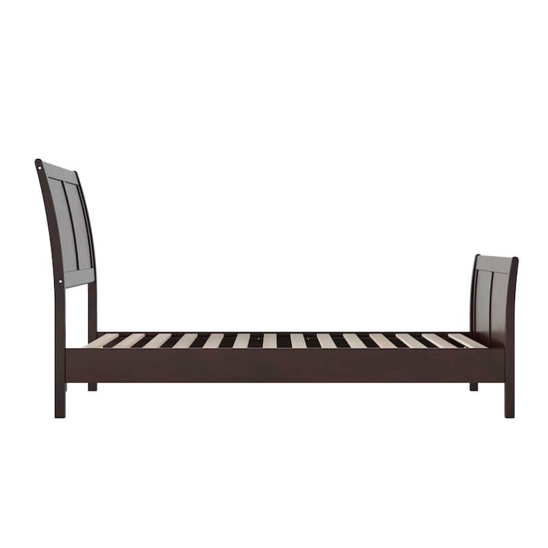 Valencia Solid Wood Low Profile Sleigh Platform Bed with Matching Footboard