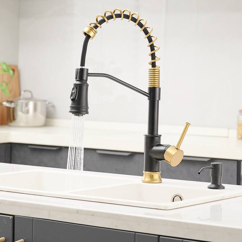 Motion Sensor Smart Hands-Free Activated Single Handle Spring Kitchen Sink Faucet