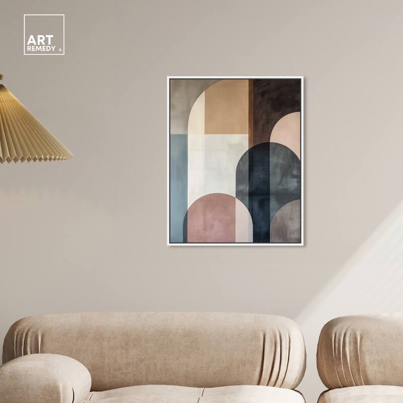 Art Remedy Lost In Transformation Framed Abstract Shapes 1 Piece Canvas Wall Art