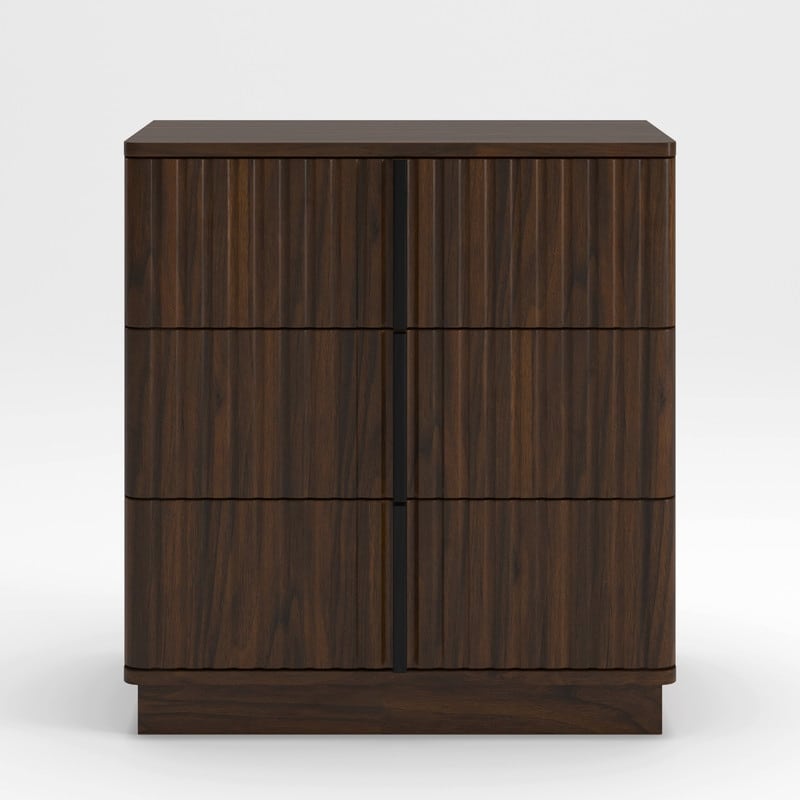 Vertical-Striped 3-Drawer Nightstand for Bedroom,Living Room
