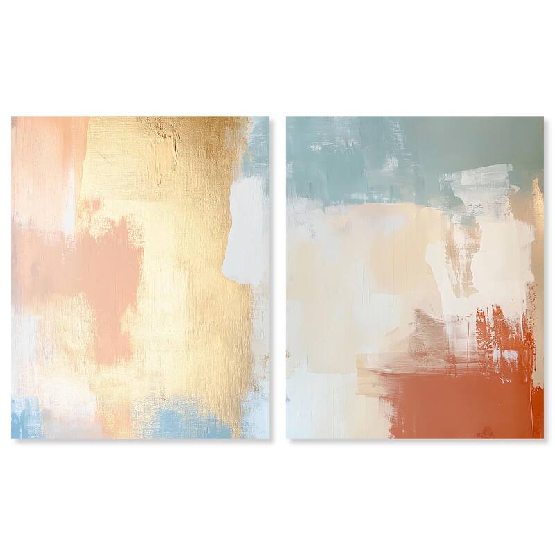 Painted Serenity I Canvas Set of 2 by Art Remedy, Gallery Wrapped - 20" x 24"