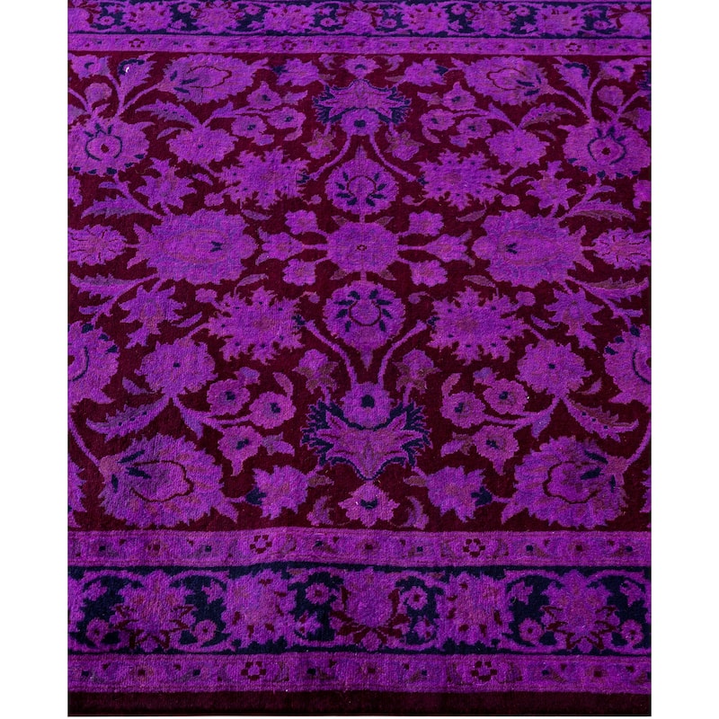 Overdyed One-of-a-Kind Hand-Knotted Area Rug - Purple - 3' 8" x 5' 3"