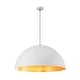 preview thumbnail 110 of 200, Industrial Oversized Metal Dome Pendant Light - Modern Farmhouse 31in - Off-White
