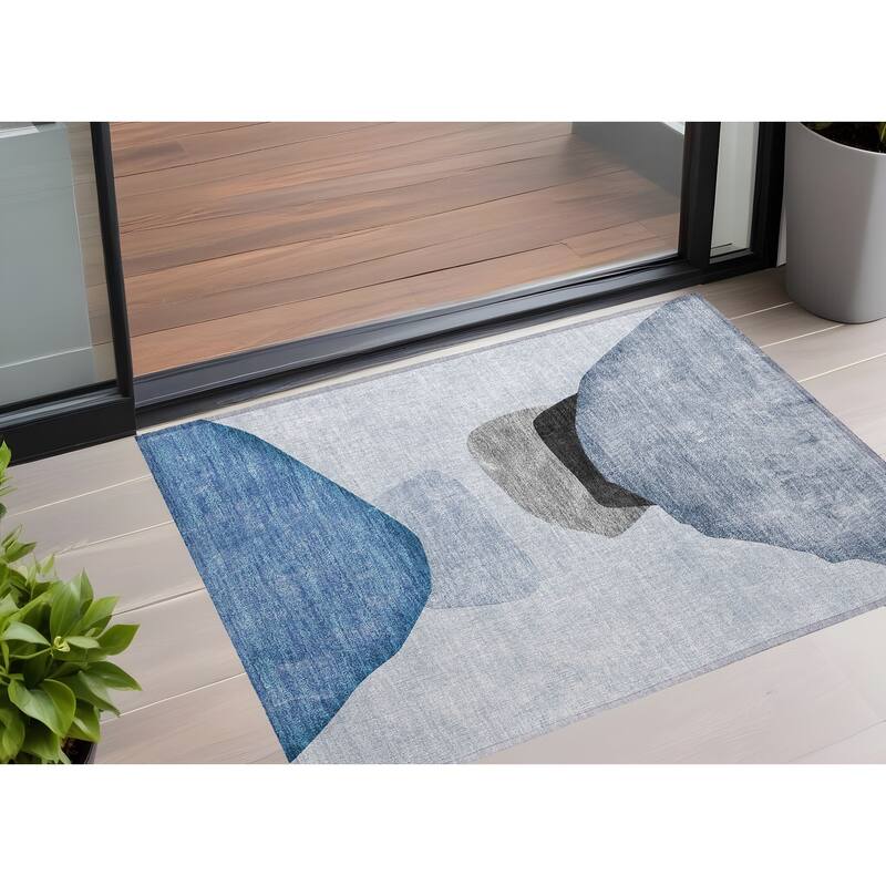 Almira Artistic Abstract Weather Resistant Timeless Fusion Outdoor Rug - 3' x 5' - Multi