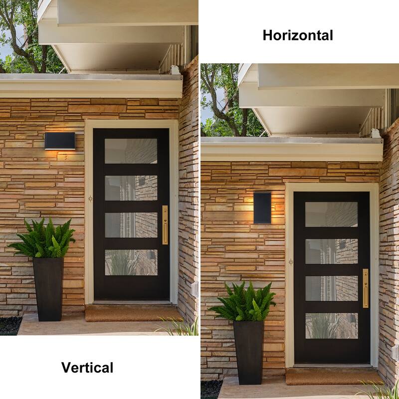 9.8"W Outdoor Rectangular Integrated LED Wall Sconce - 4.5-in H x 9.8-in W x 1.8-in D