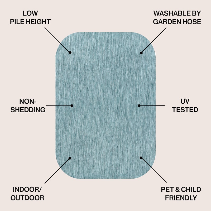 JONATHAN Y Miles Modern Minimalist Radius Corner Solid Indoor/Outdoor Shaped Area Rug