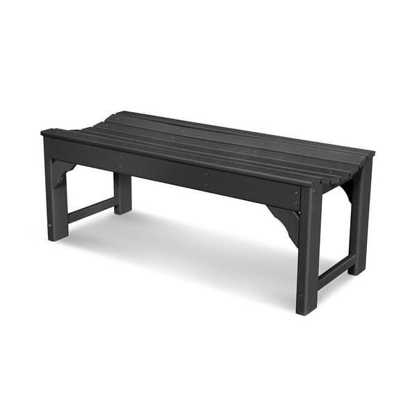 slide 2 of 12, POLYWOOD Traditional Garden 48" Backless Bench Black