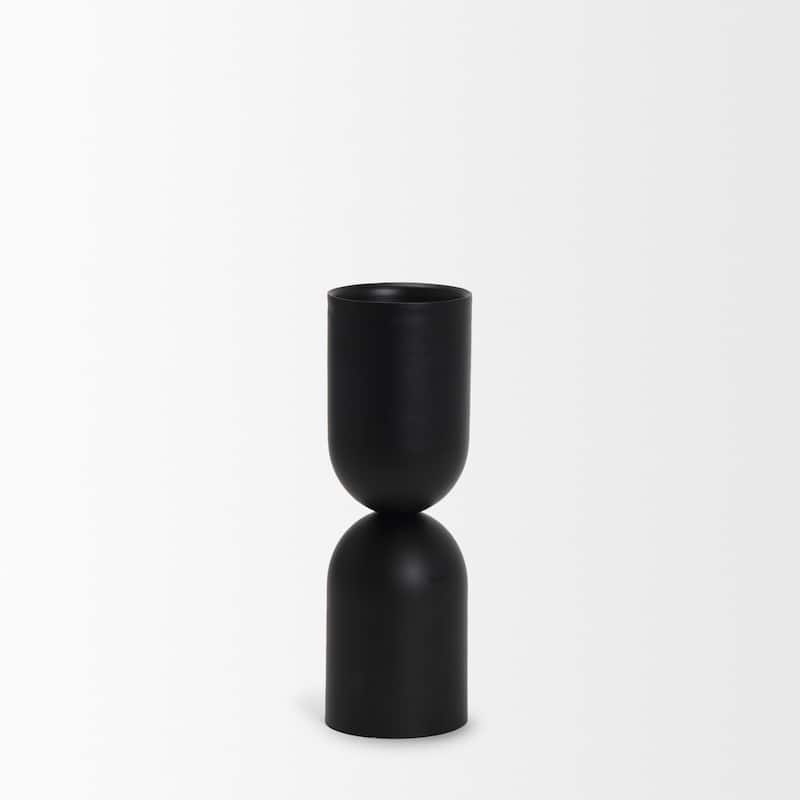 Qamra Medium Black Metal Pillar Candle Holder - 3.5 x 3.5 x 11
