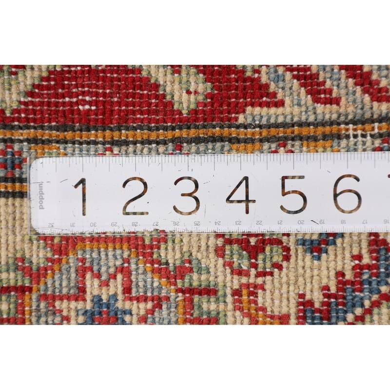 Traditional Kazak Accent Rug Hand-Knotted Geometric Wool Carpet - 2'10" x 4'2"