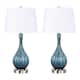 Option Sapphire Blue Glass/Brushed Nickel/Off-White Linen