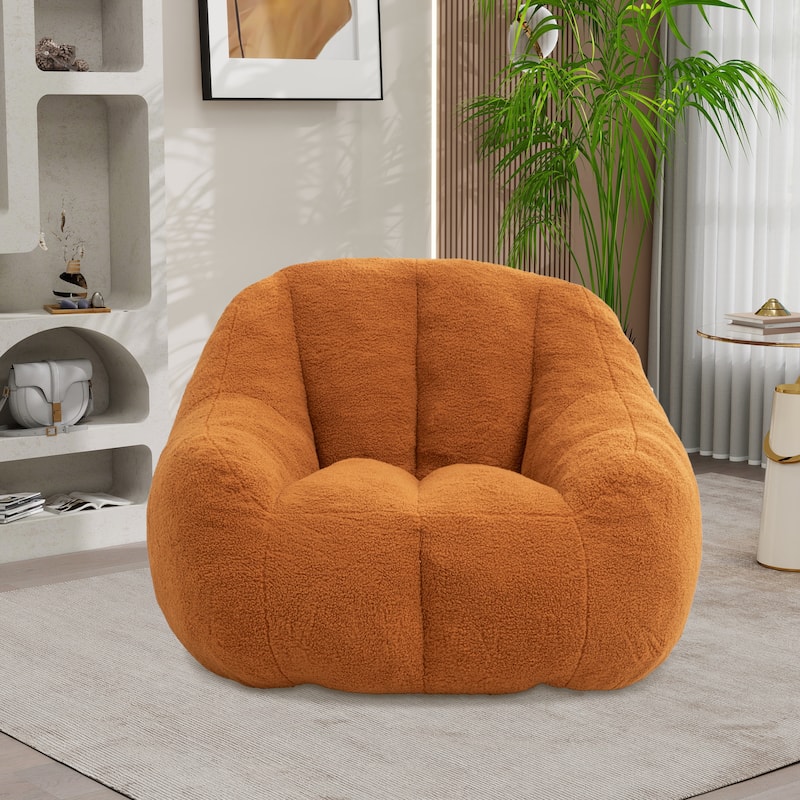 Upholstered Bean Bag Chair,Modern Lazy Floor Sofa Chair