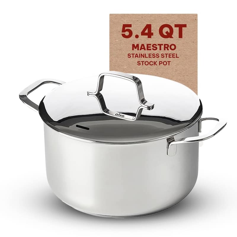 Alva Maestro Stainless Steel Stock Pot - Heavy Duty, Non-Toxic
