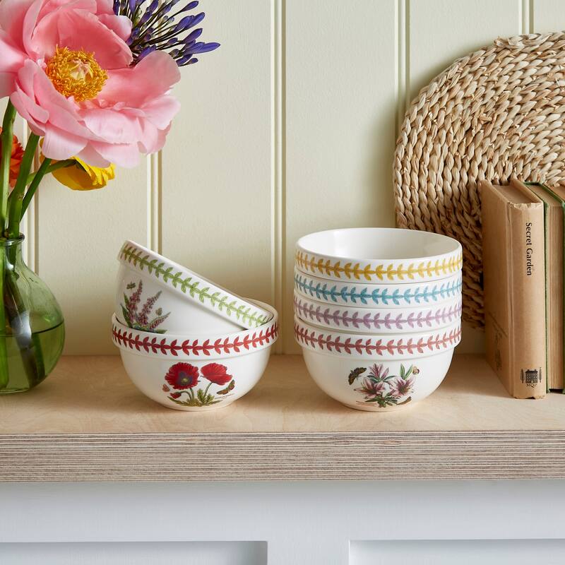 Portmeirion Botanic Garden Set of 6 Meadow Stacking Bowls - 5 in
