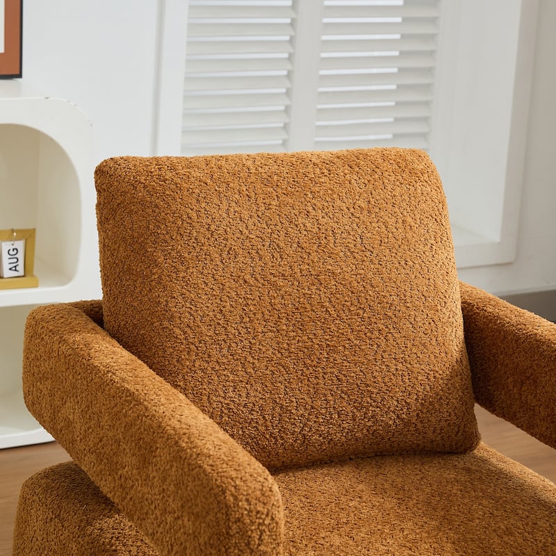 Homy Casa Modern Swivel Accent Chair Open Base, 360 Rotation Boucle