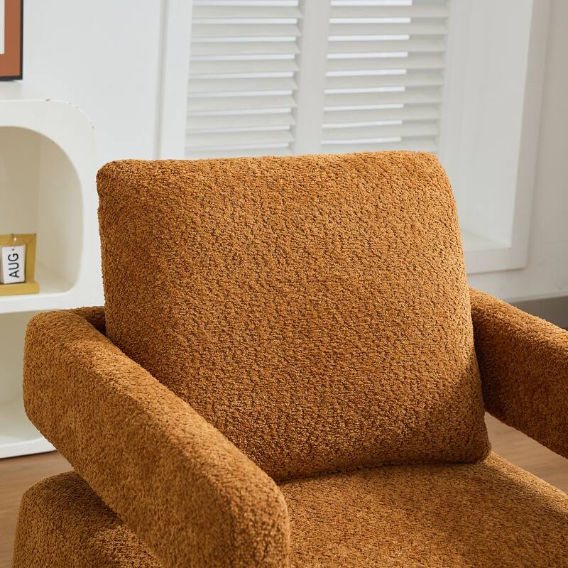 Upholstered Swivel Accent Chair, Modern Arm Chair with Open Back,360 Degree Swivel Lounge Club Chair with Removable Back Cushion