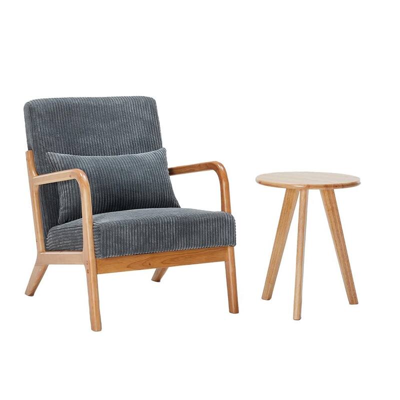 Mid-Century Modern Accent Chair&Coffee Table Set, Suitable for Living Rooms and Bedroom Relaxation Areas