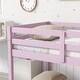 preview thumbnail 5 of 10, Pink Twin Size Wood Loft Bed with Ladder and Fence for Kids