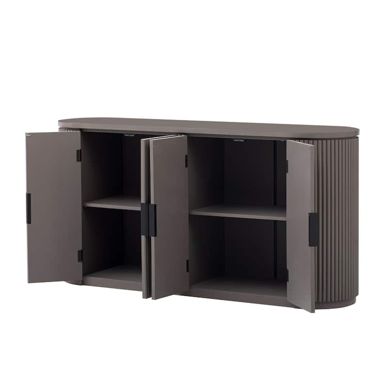 Vertical Striped Door Storage Cabinet