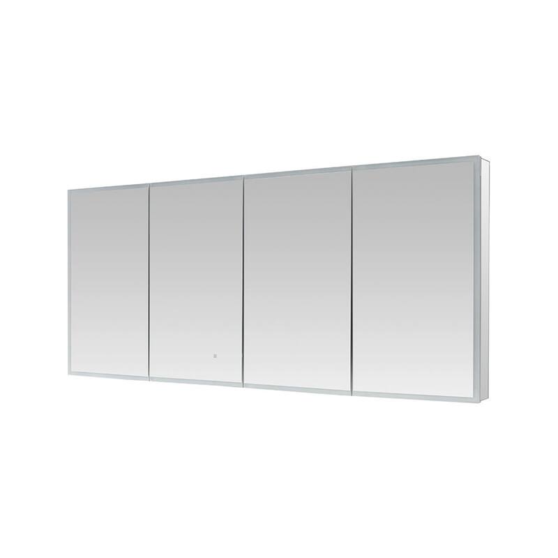 AQUADOM Edge Royale Bathroom Led Lighted Medicine Cabinet Defogger, 3X LED Adjustable Magnifying Mirror, Electrical Outlets.