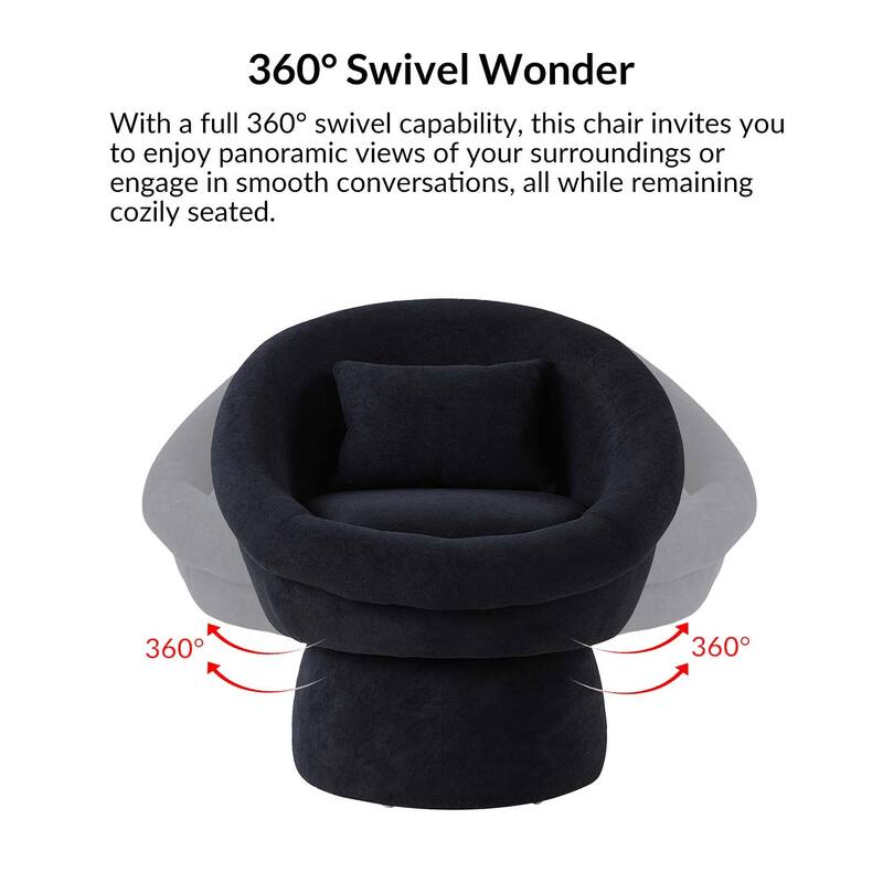 Patti Modern Upholstered Swivel Barrel Chair Set by HULALA HOME