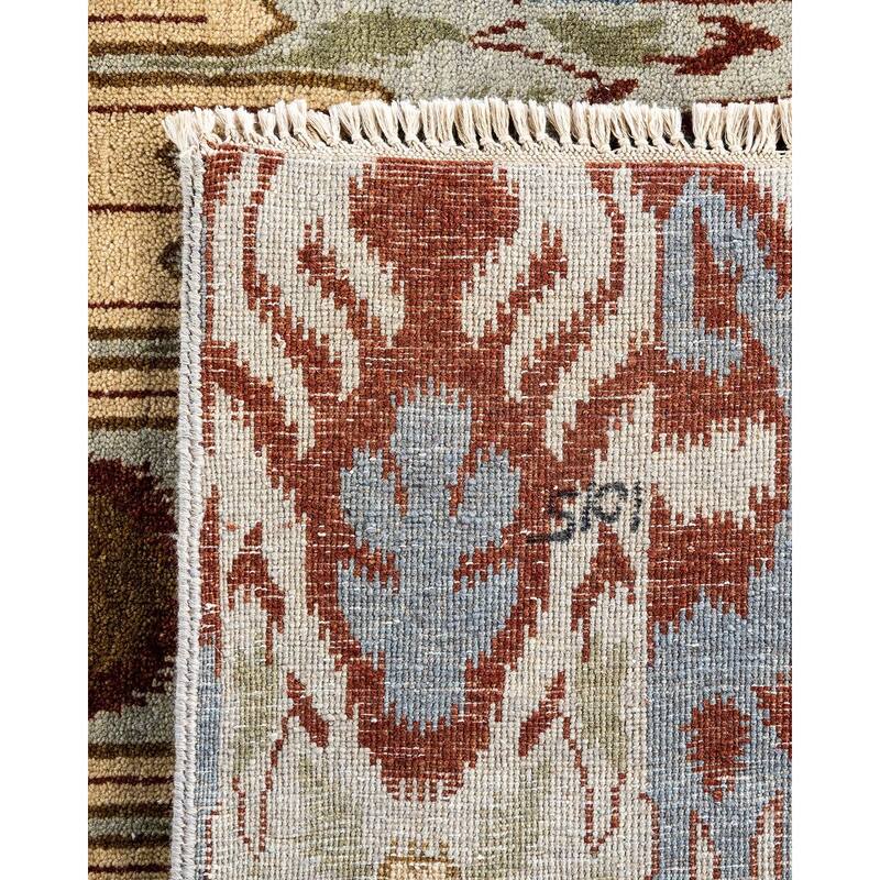 Ikat One-of-a-Kind Hand-Knotted Area Rug - Gray, 9' 1" x 12' 4" - 9' 1" x 12' 4"