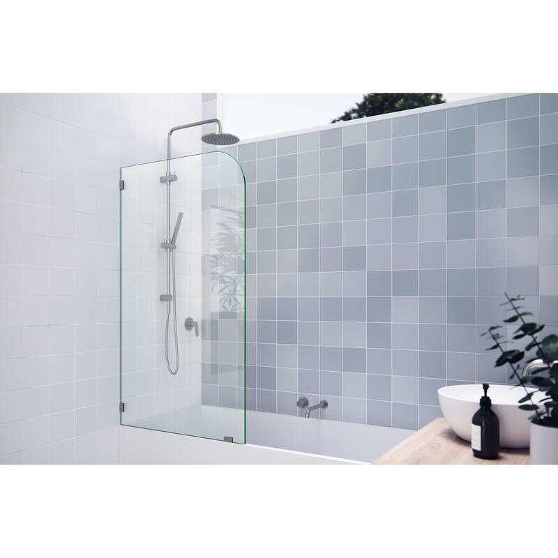 Glass Warehouse B-F-RAD-34 Solaris 58-1/4" High x 34" Wide Fixed - Brushed Nickel
