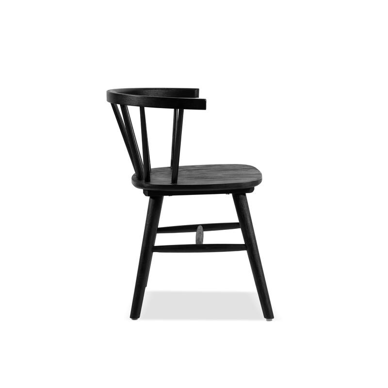 Furniture of America Galgary Mid-Century Modern Rounded Spindle Back Wood Dining Chairs (Set of 2)