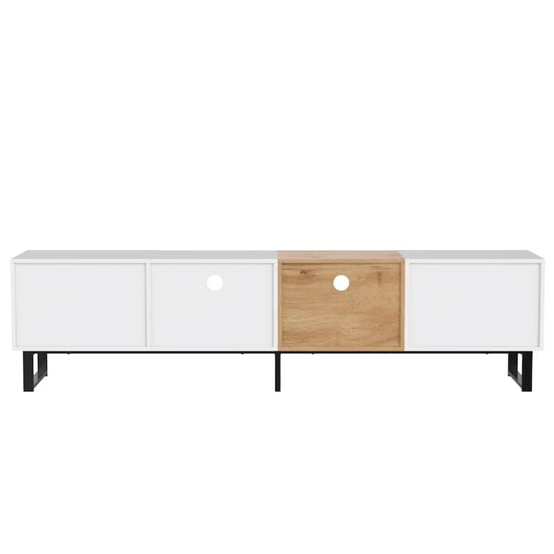 74" TV Stand with Drop-Down Door & Storage for TVs Up to 85"