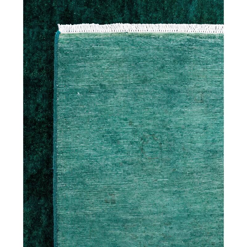 Overdyed One-of-a-Kind Hand-Knotted Area Rug - Green - 8' 0" x 9' 9"