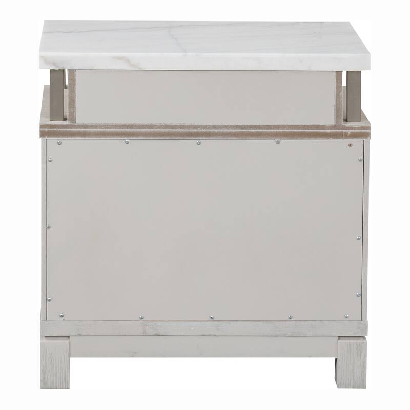 Furniture of America Nansice 5-Piece Weathered Grey Wood Panel Bedroom Set with LED Headboard