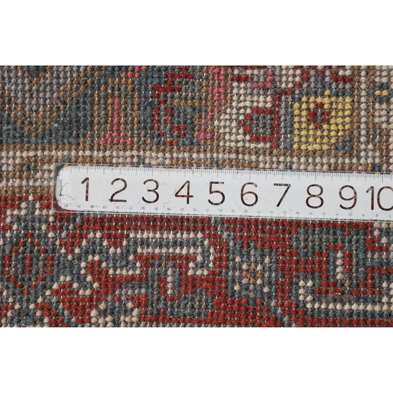 Hand Knotted Oriental 100% Wool Carpet Traditional Medallion Greys & Charcoal Heriz (serapi) Area Rug - 4' 10'' X 3' 0''