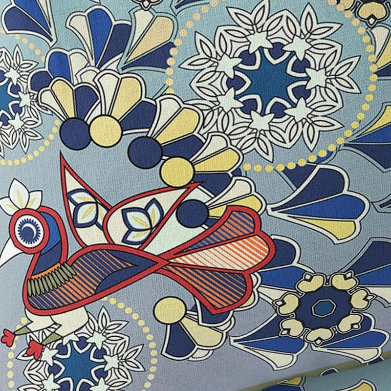 HomeRoots Set of Two 16" X 16" Green and Brown Peacock Blown Seam Floral Indoor Outdoor Throw Pillow - 16.00' X '16.00' X '5.00