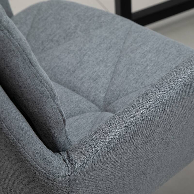 Vinsetto Leisure Office Chair with Double Thick Padded Backrest, Soft Cushioned Seat and 5 Castor Wheels, Grey