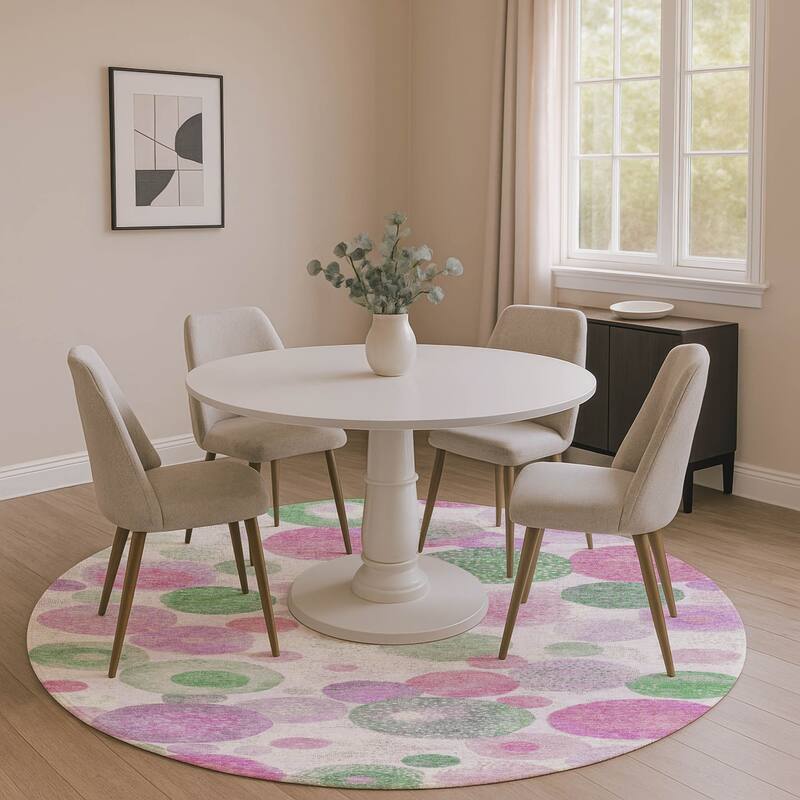 Premium Washable Super Soft Mayfield Rug - Pink - 8' x 8'