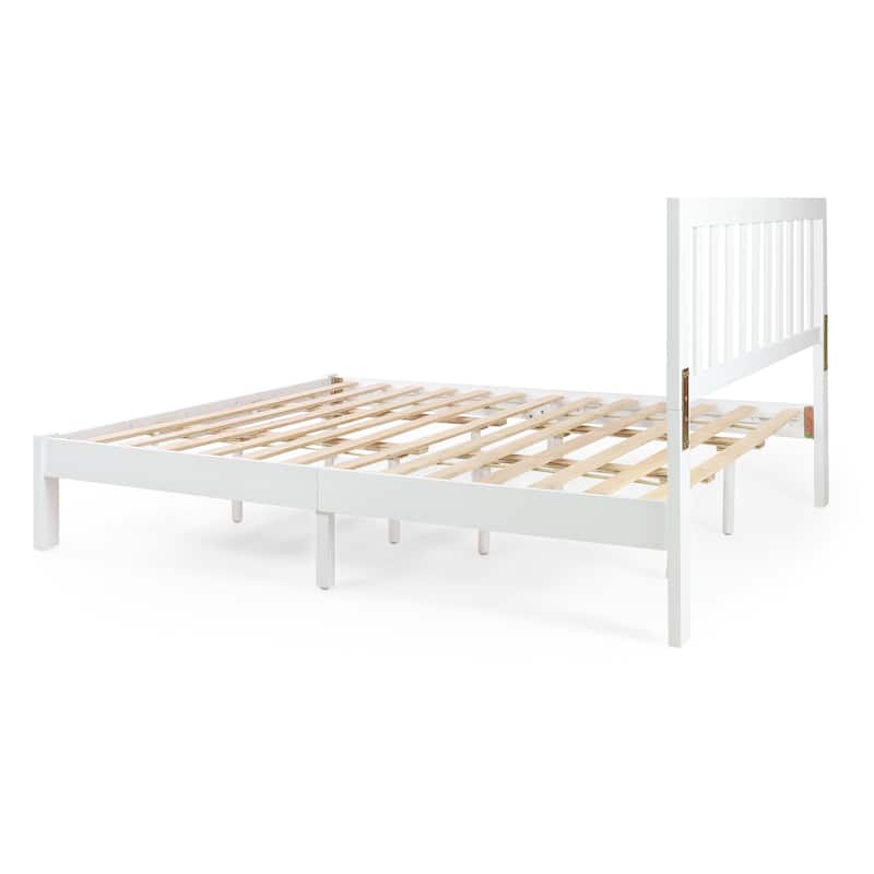 Wooden Bed Frame Wood Slat Support Bed Queen Size Platform Bed